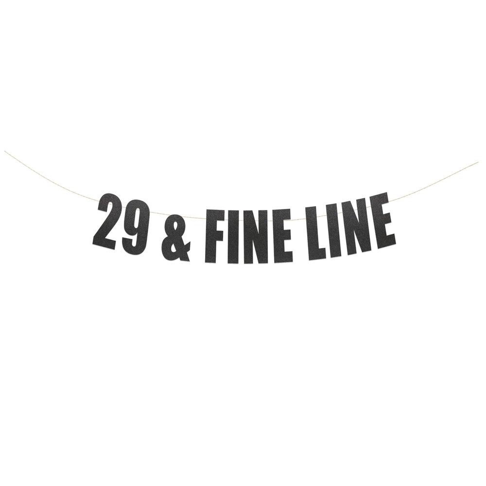 29 & Fine Line banner - 29th Birthday, 29 Birthday Party, Not 30 Yet Party Banner, Birthday party Hanging letter sign (Customizable)
