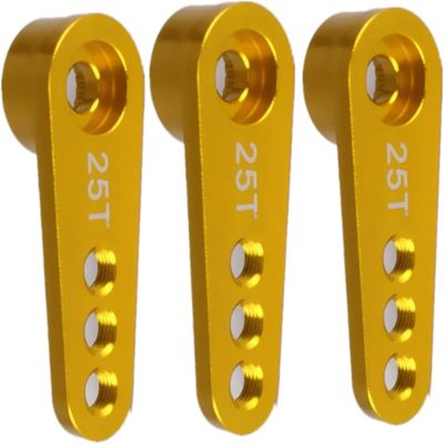 Aluminum 25T Steering Servo Horn Arm,RC Steering Servo Arm Horn for RC 1:8 1:10 Model Car/Boat Futaba HSP HPI Wltoys Himoto Redcat Axial 3 pcs/SetYellow