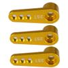 Aluminum 25T Steering Servo Horn Arm,RC Steering Servo Arm Horn for RC 1:8 1:10 Model Car/Boat Futaba HSP HPI Wltoys Himoto Redcat Axial 3 pcs/SetYellow view 2