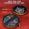 ENHANCE DND Dice Tray and Case - Collector's Edition DND Dice Holder up to 150 D&D Shakers with Hard Shell Exterior and Protective Soft Interior - Rolling Tray Perfect for Game Night (Dragon Gold) view 2