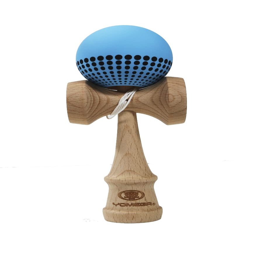 Yomega Pro Model Kendama  The Traditional Japanese Toss and Catch Skill Game with Rubberized Paint for Easier Skill Building Play (Light Blue)