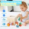 Twefex Pull String Activity Toy, Montessori Toys for Babies 6-12 Months, Wooden Activity Cube Baby Sensory Toys for 1 Year Old Boy Girl, Early Learning Baby Infant Toy 6 to 12 Months view 3