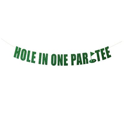 Hole In One Par-Tee banner - First Birthday, 1st Birthday Party, Turning One Party Banner, Golf Theme party Hanging letter sign (Customizable)