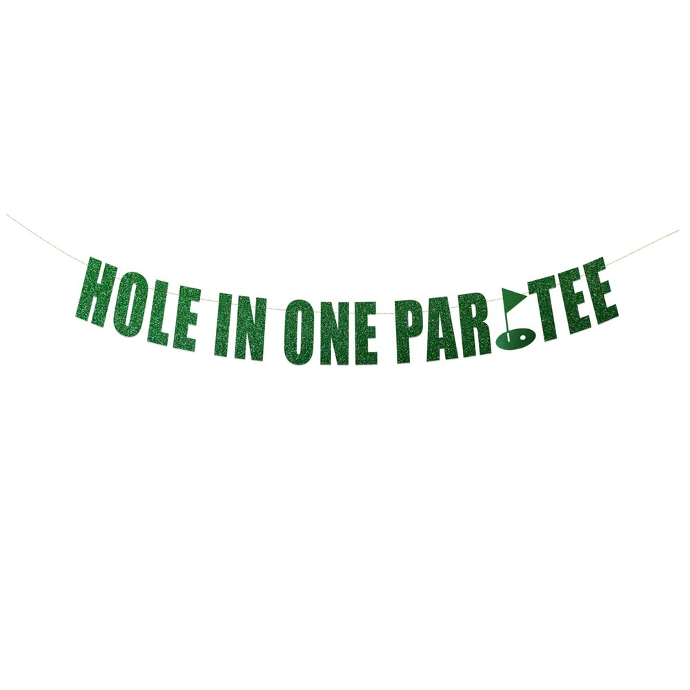 Hole In One Par-Tee banner - First Birthday, 1st Birthday Party, Turning One Party Banner, Golf Theme party Hanging letter sign (Customizable)