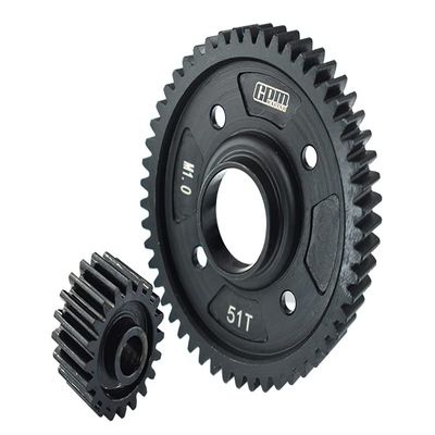 GPM Upgrades Medium Carbon Steel Center Diff Output Gear 51T and Input Gear 20T for 1/5 X-Maxx 8S Monster Truck (77086-4) RC Cars