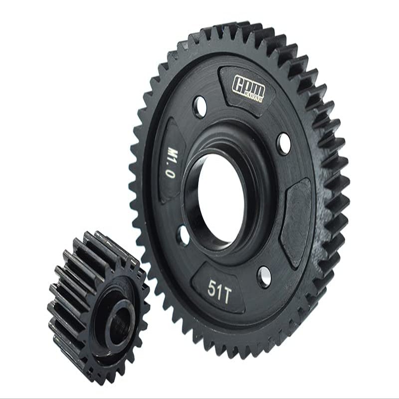 GPM Upgrades Medium Carbon Steel Center Diff Output Gear 51T and Input Gear 20T for 1/5 X-Maxx 8S Monster Truck (77086-4) RC Cars