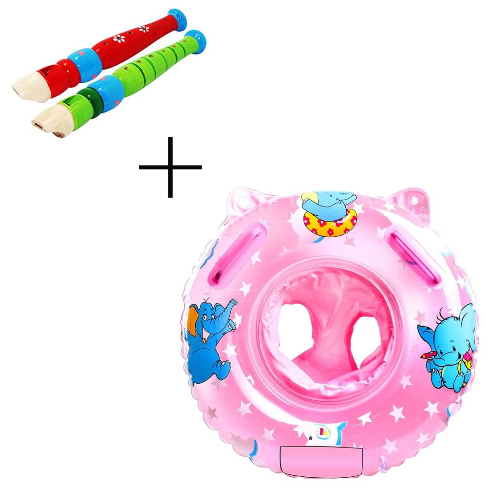2 pcs Small Wooden Recorders for Toddlers & Childrens' First Swim Floaties Bathtub Toys Pool Accessories for Kids Toddlers