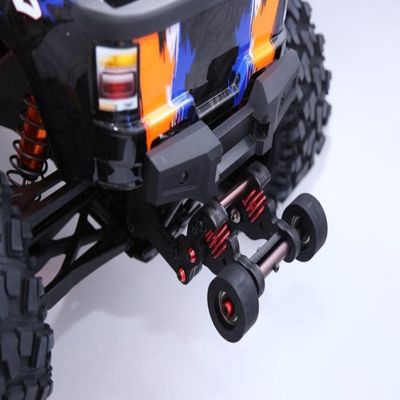 QingLeng Nylon Sturdy & Stable Wheelie Bar with Dual Spring Buffer for Traxxas 1/5 6S 8S X-MAXX - Black Wheels