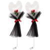 2pcs Glow Ball Valentines Day Decor Decorative Balloons Rose Flowers Balloons Light up Flower Bouquet Valenties Decorations Transparent Plastic Supplies Led view 1