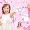 Sratte 100 Pcs 13 Inch Star Wand Fairy Baton Stick Princess Plating Wand Fairy Accessories for Women Angel Baton for Girls Kids Witch Costume Halloween Witch Queen Cosplay Prop(Silver) view 3