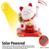 Tyenaza Waving Cat, Lucky Cat Waving Arm, Chinese Cat Japanese Lucky Cat Solar Powered Cute Waving Cat Good Luck Wealth Welcoming Cats Home Display Car Decor(White) view 3