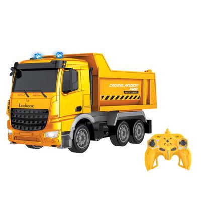 LEXiBOOK, Crosslander pro RC Dump Truck, Remote Controlled Dump Truck, Light Effects, Rechargeable, RCP10