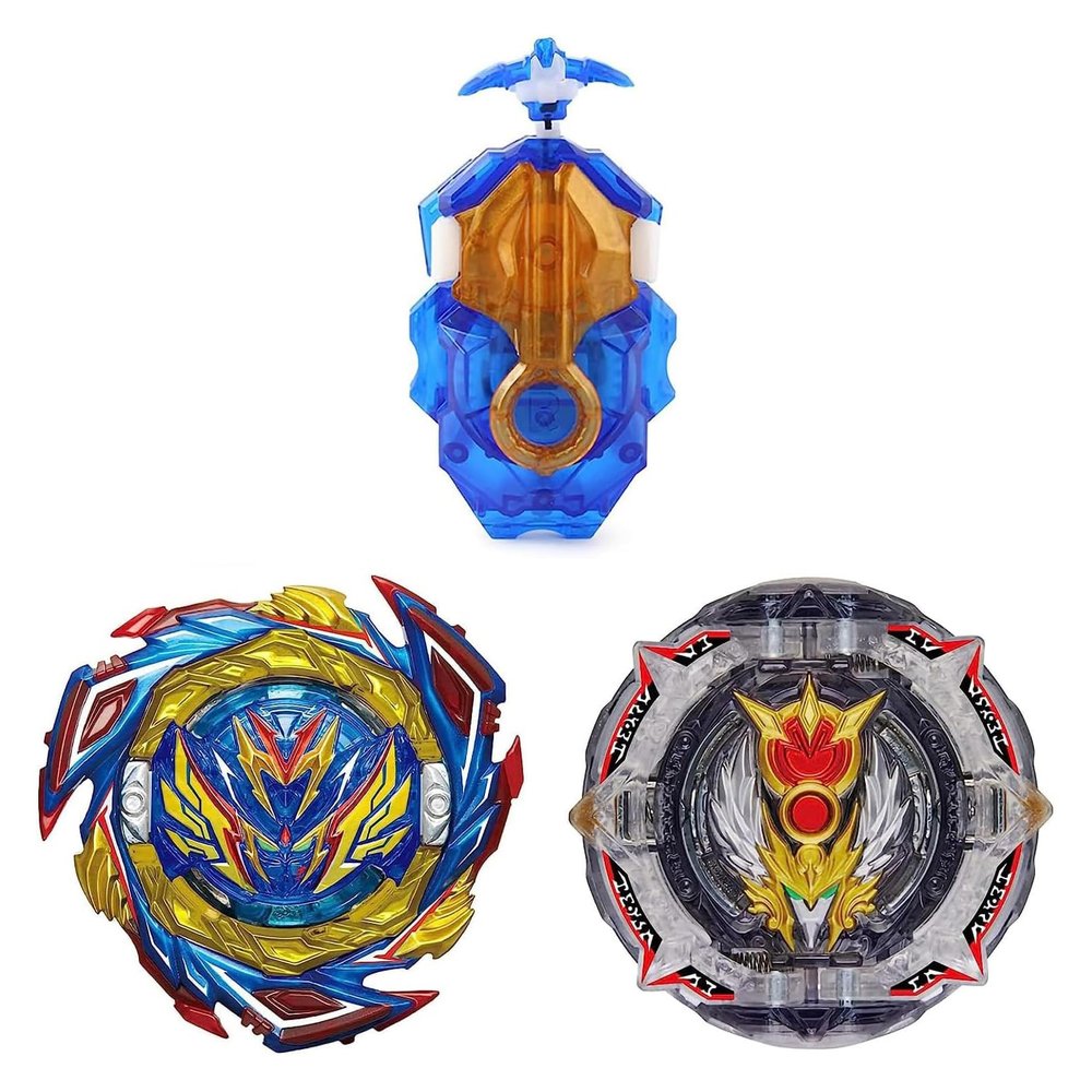 Hozuumo Gyro Battling Top Burst Gyro Toy Set, with Gyro Launchers and Handle Combat Battling Game, Gift for Kids Children, B-187+B-192