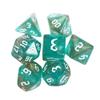 7-Die Iridescent Glitter Polyhedral Two-Tone Dice Set D4 D6 D8 D10 D% D12 D20 for DND Enthusiast RPG Adventurer(Aqua + Gold) view 1