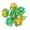 7-Die Iridescent Glitter Polyhedral Two-Tone Dice Set D4 D6 D8 D10 D% D12 D20 for DND Enthusiast RPG Adventurer(Yellow-Green) view 1