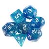 7-Die Iridescent Glitter Polyhedral Two-Tone Dice Set D4 D6 D8 D10 D% D12 D20 for DND Enthusiast RPG Adventurer(Aqua+Blue) view 1
