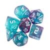 7-Die Iridescent Glitter Polyhedral Two-Tone Dice Set D4 D6 D8 D10 D% D12 D20 for DND Enthusiast RPG Adventurer(Aqua+Purple) view 1
