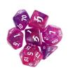 7-Die Iridescent Glitter Polyhedral Two-Tone Dice Set D4 D6 D8 D10 D% D12 D20 for DND Enthusiast RPG Adventurer(Rose + Purple) view 1