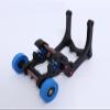 QingLeng Nylon Sturdy & Stable Wheelie Bar with Dual Spring Buffer for Traxxas 1/5 6S 8S X-MAXX - Blue Wheels view 1