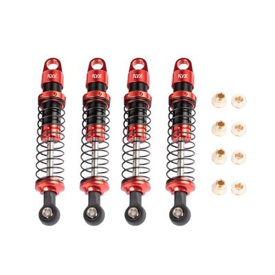KYX Racing CNC Machined Aluminum 82mm Black Front Rear Suspension Shocks Upgrades Parts Accessories for 1/18 RC Crawler Car Axial UTB18 Capra Unlimited Trail Buggy (Red)