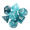 7-Die Iridescent Glitter Polyhedral Two-Tone Dice Set D4 D6 D8 D10 D% D12 D20 for DND Enthusiast RPG Adventurer(Green + Milk White) view 1