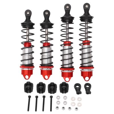 Aluminum Alloy Damper Assembled Shocks Front & Rear Replacement (Red), 4PCS Aluminum Front & Rear RC Shocks for ARRMA 1/7 Mojave 1/8 Kraton, Slash Shocks 4x4 Body rc car Front Rear Shock
