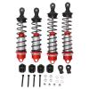 Aluminum Alloy Damper Assembled Shocks Front & Rear Replacement (Red), 4PCS Aluminum Front & Rear RC Shocks for ARRMA 1/7 Mojave 1/8 Kraton, Slash Shocks 4x4 Body rc car Front Rear Shock view 1