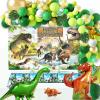 iPartycool Dinosaur Birthday Decorations, 113PCS Dinosaur Party Decorations with Dino Balloon Arch Happy Birthday Backdrop Tablecloth Pump for Boys Girls Kids Birthdays Party Decorations view 1