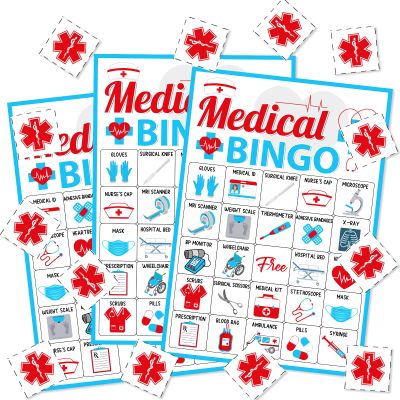 Cheereveal Nurse Graduation Party Games, Nurse Graduation Bingo Game with 12 Player Chips, 24 Medical Bingo Cards for Graduation Party Games 2026, Nursing Grad Party Activities Supplies