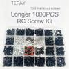 1000pcs Universal RC Screw Kit Screws Assortment Set, Hardware Fasteners for Traxxas Axial Redcat HPI Arrma SCX10 Losi 1/8 1/10 1/12 1/16 Scale RC Cars Trucks Crawler (1000pcs Longer RC Screws) view 2