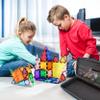 PicassoTiles Magnetic Tiles 101pcs Magnet Tile Building Blocks STEM Toy Set with Storage Case Educational Construction Kit for Kids Toddlers Boys Girls Age 3 Plus Travel Learning Carry Bin PB101 view 2