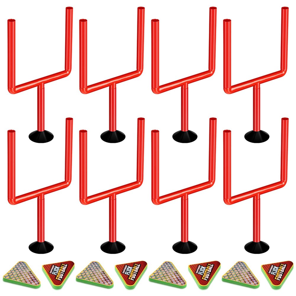 Chuangdi 16 Pcs Flick Football Games Mini Table Top Sports Games with Posts and Plastic Footballs Indoor Football Party Favors Birthday Gifts