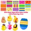 20 Pcs Prefilled Easter Eggs with Rubber Ducks Bright Colorful Easter Eggs Prefilled with Variety Bunny Duckies for Kids Easter Basket Stuffers and Party Favors view 2