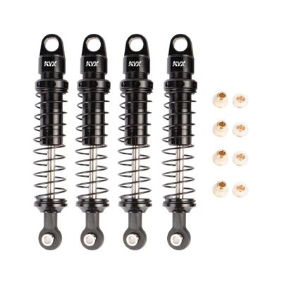KYX Racing CNC Machined Aluminum 82mm Black Front Rear Suspension Shocks Upgrades Parts Accessories for 1/18 RC Crawler Car Axial UTB18 Capra Unlimited Trail Buggy (Black)