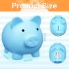 4 Pieces Large Piggy Bank Plastic Kids Cute Piggy Bank Saving Money Box for Kids Boys Girls Adults, 6 x 4.8 x 5.4 Inch(Blue, Pink, Yellow, Beige) view 2