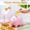 4 Pieces Large Piggy Bank Plastic Kids Cute Piggy Bank Saving Money Box for Kids Boys Girls Adults, 6 x 4.8 x 5.4 Inch(Blue, Pink, Yellow, Beige) view 4