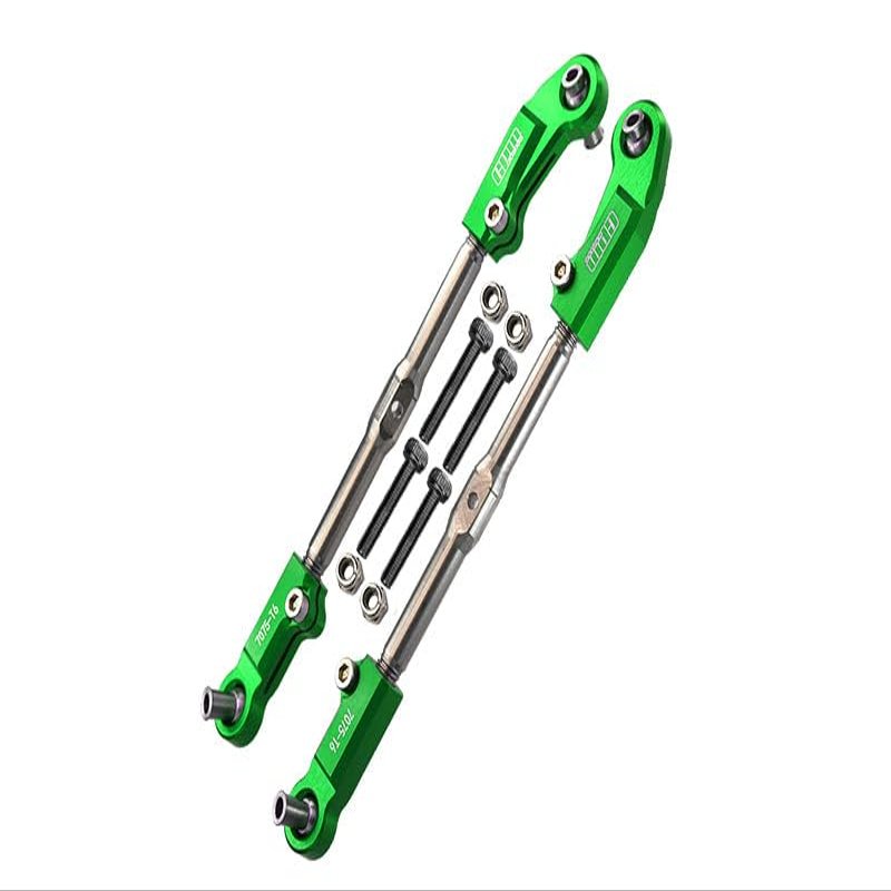 Aluminum + Stainless Steel Adjustable Front Steering Tie Rod for Arrma 1:8 KRATON 6S / RC Talion 6S / Outcast 6S / Electric Talion 6S / Notorious 6S / KRATON 6S V5 / Notorious 6S V5 - Green