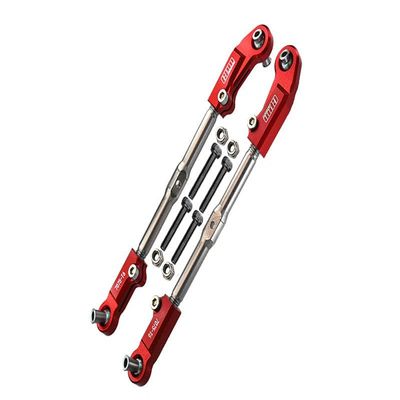 Aluminum + Stainless Steel Adjustable Front Steering Tie Rod for Arrma 1:8 KRATON 6S / RC Talion 6S / Outcast 6S / Electric Talion 6S / Notorious 6S / KRATON 6S V5 / Notorious 6S V5 - Red