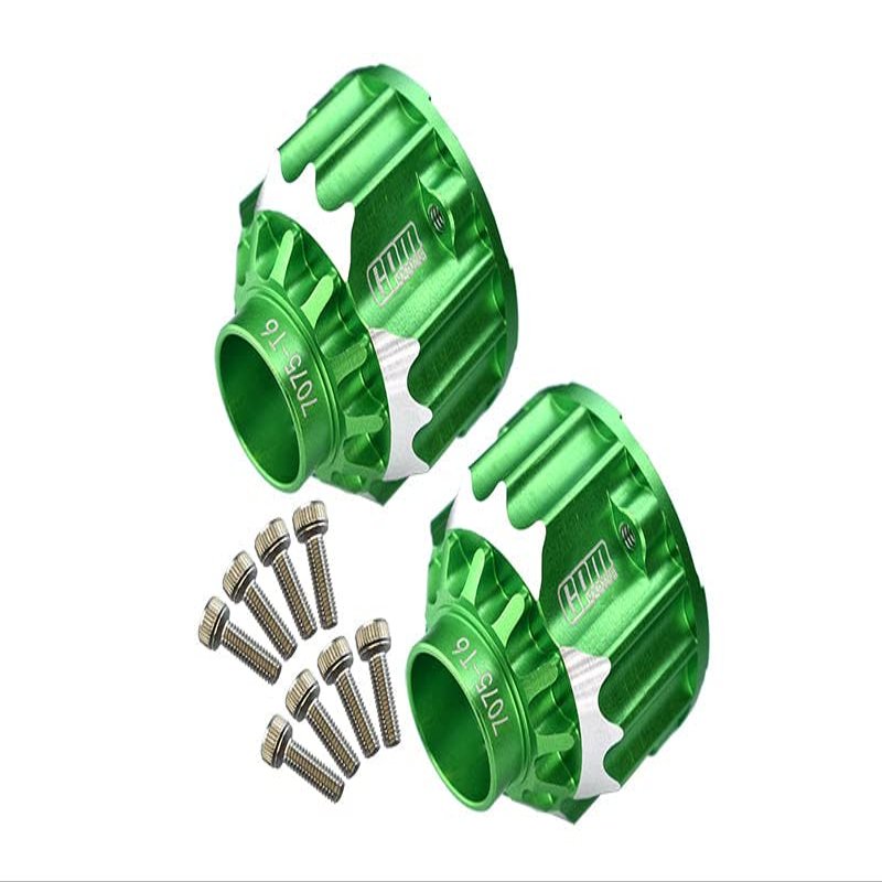 Aluminum 7075-T6 Front + Rear Differential Case For Traxxas 1:5 X Maxx 6S / X Maxx 8S / XRT 8S / 1:6 Sand Car 8S Upgrades - Green