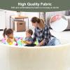 Foam Ball Pit for Toddlers - CALEPTONG 47.2"x 13.8" Extra Large Round Baby Ball Pit Without Balls, Soft Coral Fleece Kids Ball Pool Baby Playpen, Ideal Gift for Kids Indoor Outdoor Game - Cheese White view 3