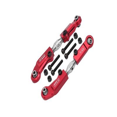 Aluminum + Stainless Steel Adjustable Front Steering Tie Rod For Arrma 1:7 LIMITLESS-ARA109011 / LIMITLESS V2-ARA7116V2 / INFRACTION-ARA109001 / INFRACTION V2-ARA7615V2 / 1:8 TYPHON 6S-ARA106046 - Red