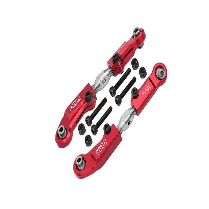 Aluminum + Stainless Steel Adjustable Front Steering Tie Rod For Arrma 1:7 LIMITLESS-ARA109011 / LIMITLESS V2-ARA7116V2 / INFRACTION-ARA109001 / INFRACTION V2-ARA7615V2 / 1:8 TYPHON 6S-ARA106046 - Red