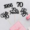 Gyufise 30Pcs 70th Birthday Cupcake Toppers 70 Fabulous Cupcake Picks Cheers to 70 1956 Cake Decorations for Happy 70th Birthday Wedding Anniversary Party Decoration Supplies Black view 3