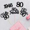 Gyufise 30Pcs 80th Birthday Cupcake Toppers 80 Fabulous Cupcake Picks Cheers to 80 1946 Cake Decorations for Happy 80th Birthday Wedding Anniversary Party Decoration Supplies Black view 3