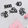Gyufise 30Pcs 40th Birthday Cupcake Toppers 40 Fabulous Cupcake Picks Cheers to 40 1986 Cake Decorations for Happy 40th Birthday Wedding Anniversary Party Decoration Supplies Black view 3