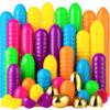 JOYIN 200PCS Easter Eggs, Empty 2.3" 194PCS Colorful with 6PCS Golden Eggs Bulk Plastic Fillable for Easter Hunt Party Favor Basket Stuffers Filler Classroom Prize Supplies Decor view 1