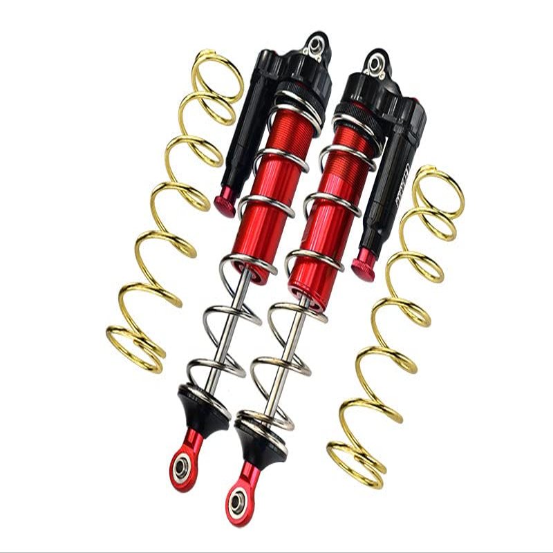 GPM for Arrma 1:5 KRATON 8S BLX-ARA110002 Upgrade Parts Aluminum 6061-T6 Rear L-Shape Piggy Back (Built-in Piston Spring) Adjustable Spring Dampers 187mm - Red