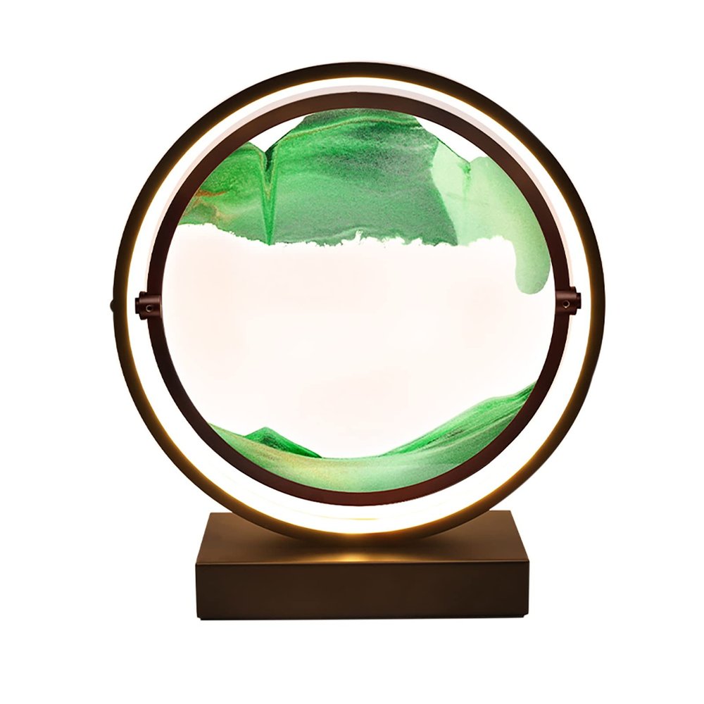 PROPFE Moving Sand Art Picture Flowing Sand Painting,Round Glass 3D Deep Sea Sandscape in Motion Display Quicksands Painting Frame,Relaxing Desktop Home Decor Party Gift