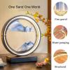 PROPFE Moving Sand Art Picture Flowing Sand Painting,Round Glass 3D Deep Sea Sandscape in Motion Display Quicksands Painting Frame,Relaxing Desktop Home Decor Party Gift view 2