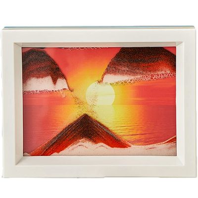 PROPFE Quicksand Painting Ornament 3D Landscape Scattered Sand Painting Desktop Moving Sand for Home Decor and